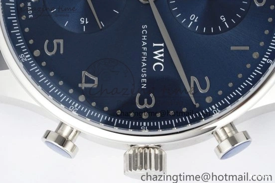 MIROTIME 0408 Portuguese Chrono IW3716 RSF 1:1 Best Edition Blue Dial on Black Leather Strap A RelaxedFit 7045